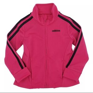 Adidas Girls Fuschia Pink peplum hem full zip jacket size 4T